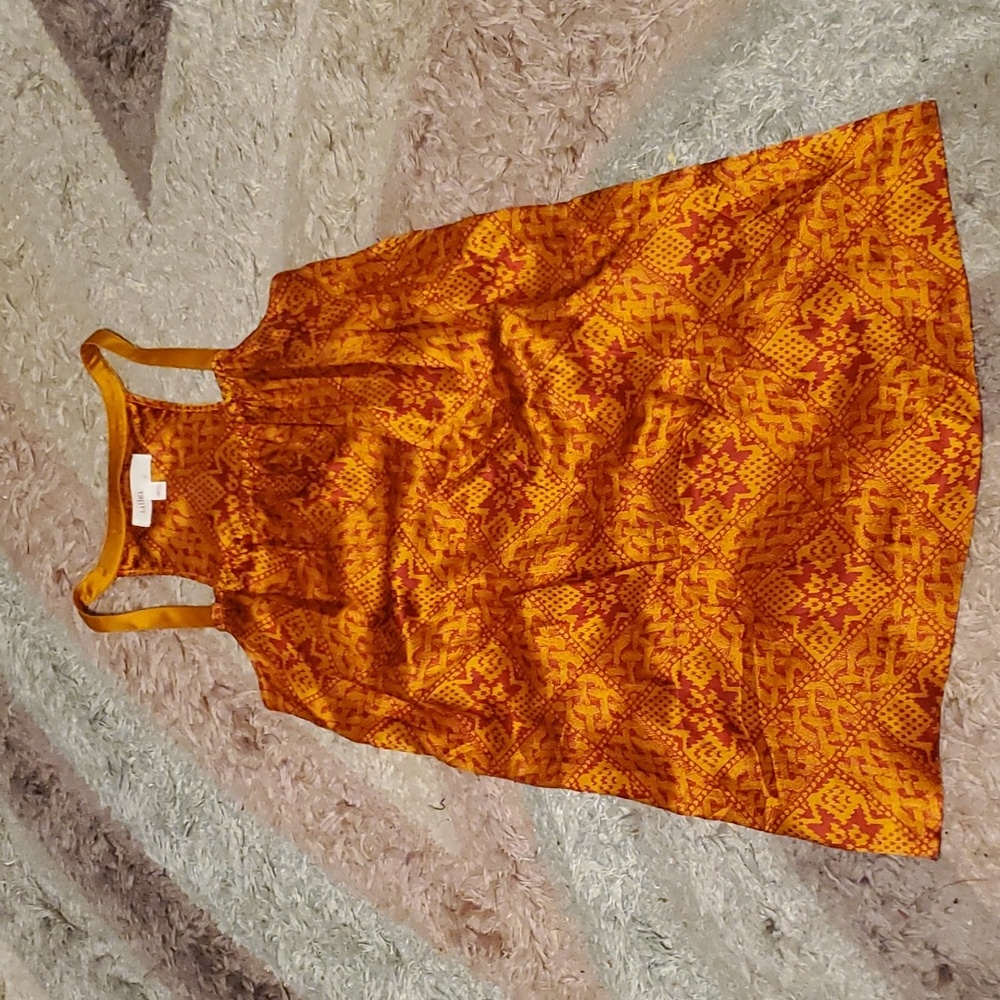Anthropologie Orange and Red Mini Dress